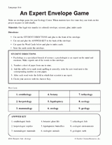 Scientific Vocabulary Envelope Game
