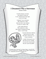 I Dreamed I Was a Snowman Poetry Pack