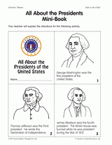 All About the Presidents Mini-Book
