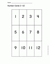 Number Cards (1-12)