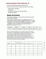 Home Activities: Place Value (Gr. 4)