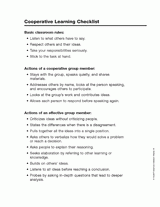 Cooperative Learning Checklist
