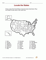 Locate the States