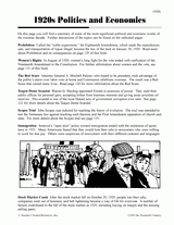 Politics and Economics of the 1920s