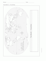 Map of Countries - World Geography Printable (3rd-8th Grade ...