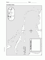 Map of the West Indies Printable (3rd - 8th Grade) - TeacherVision