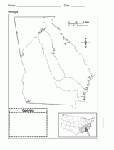Map of Georgia Printable (1st - 8th Grade) - TeacherVision