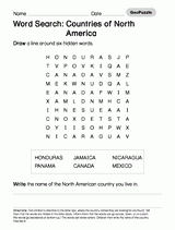 Word Search: Countries of North America