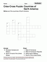 Criss-Cross Puzzle: Countries of North America