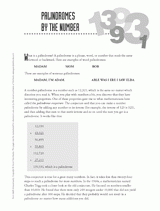 Palindromes by the Number