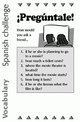 Spanish Vocabulary Challenge: Going to the Movies