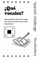 Spanish Vocabulary Challenge: Vowels