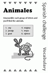 Spanish Vocabulary Challenge: Animals 2