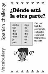 Spanish Vocabulary Challenge: Word Fragments