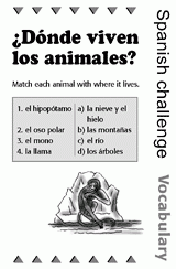 Spanish Vocabulary Challenge: Animal Homes