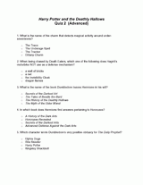 Harry Potter and the Deathly Hallows: Quiz 2 (Advanced)