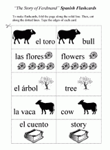 Spanish-English Flashcards for The Story of Ferdinand