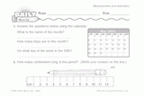 Math Warm-Up 156 for Gr. 1 & 2: Measurement & Geometry