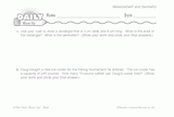 Math Warm-Up 156 for Gr. 5 & 6: Measurement & Geometry