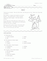 Science Reading Warm-Up: Trees