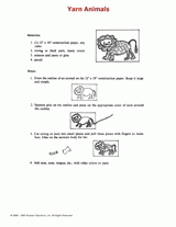 Yarn Animals (From Animals Printable Book)