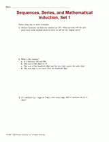 Sequences, Series, and Mathematical Induction, Set 1