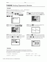 TI-82/83 Verifying Trigonometric Identities