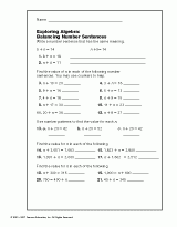 Exploring Algebra: Balancing Number Sentences