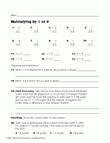 Multiplying by 1 or 0