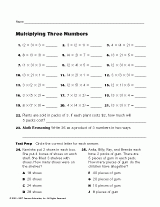 Multiplying with Three numbers