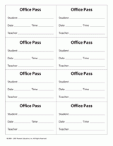 Office Pass (8 per sheet)