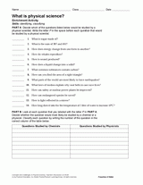 What Is Physical Science? Activity