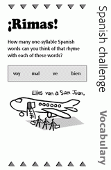Spanish Vocabulary Challenge: Rhymes 2
