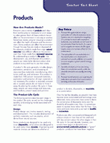 Products Unit: Activities on the Product Life Cycle & Use
