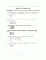 James IV of Scotland Quiz