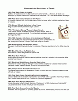 Milestones in the Black History of Canada