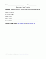 European Peace Treaties Worksheet - TeacherVision
