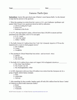 Famous Thefts Quiz