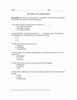 Blitz of London Quiz
