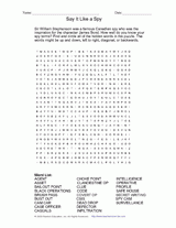Say It Like a Spy Word Search