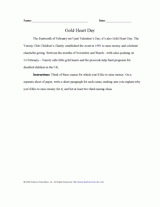 Gold Heart Day Activity