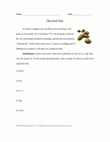Decimal Day Worksheet