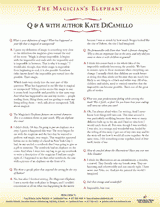 Q&A with Kate DiCamillo and Yoko Tanaka on The Magician's Elephant
