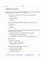 Investing and Finance Quiz
