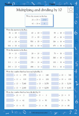 Multiplying and Dividing by 10 -- Mixed Practice
