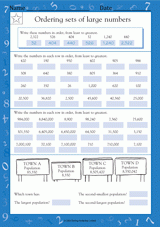 Ordering Sets of Large Numbers