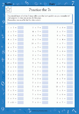 Multiplication Speed Trials: Practice the 7s (Grade 4)