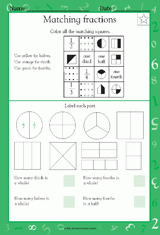 Matching Fractions (Grade 1)
