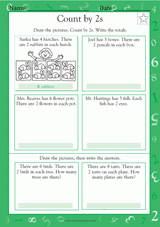 Word Problems: Count by 2s