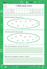 Odd and Even Numbers (Grade 1)